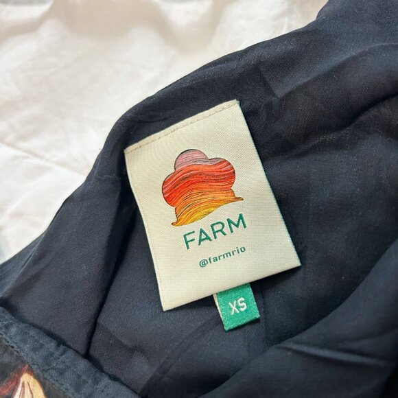 NWOT Farm Rio Black Surreal Flowers One-Shoulder Maxi Dress XS - Picture 12 of 12